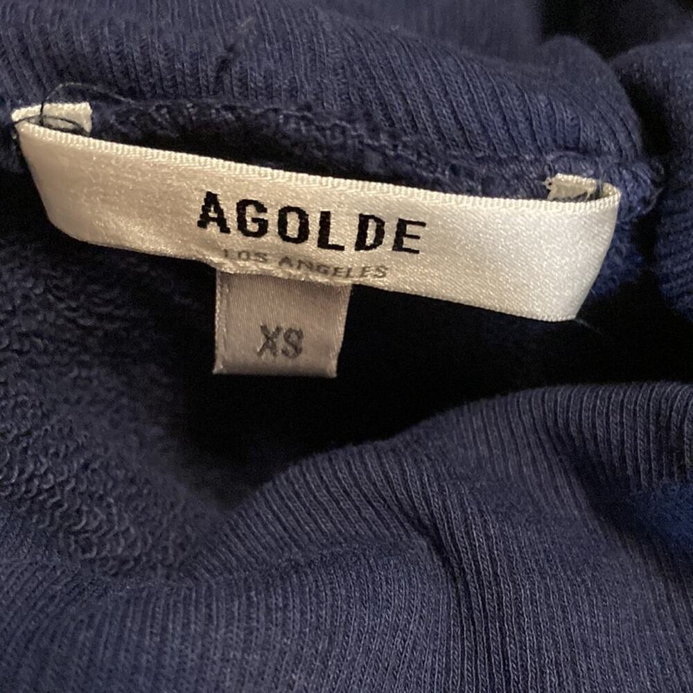 NWOT Agolde Cotton Balloon Sleeve Turtleneck Sweatshirt in Artic XS - Picture 10 of 12